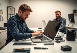 החלפת מקלדת במחשב נייד מסוג ASUS ZenBook על ידי טכנאי מקצועי