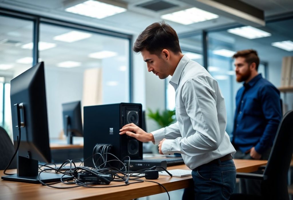 מני כגן תוך כדי שדרוג חומרת מחשב נייח מסוג DELL OptiPlex