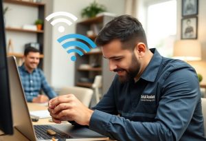 טכנאי של Total Assist מטפל בבעיית Wi-Fi במחשב נייד HP